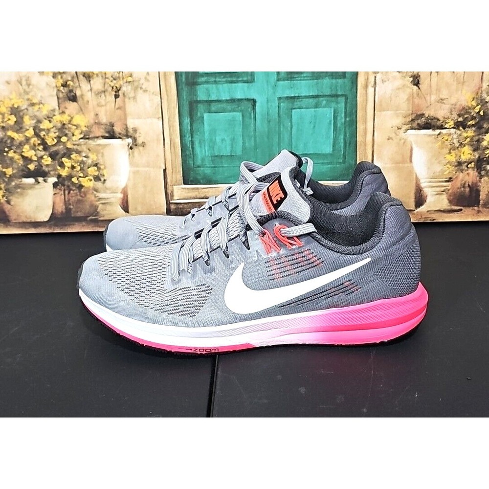 Nike Air Zoom Structure 21 Gray Running Shoes Dynamic Fit Sneakers 904701-002